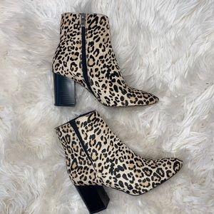 Halogen leopard ankle bootie